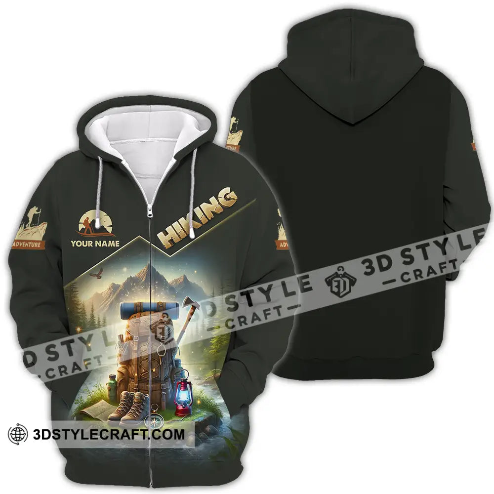 Unisex Shirt - Custom Text Hiking Zipper Hoodie / S T-Shirt