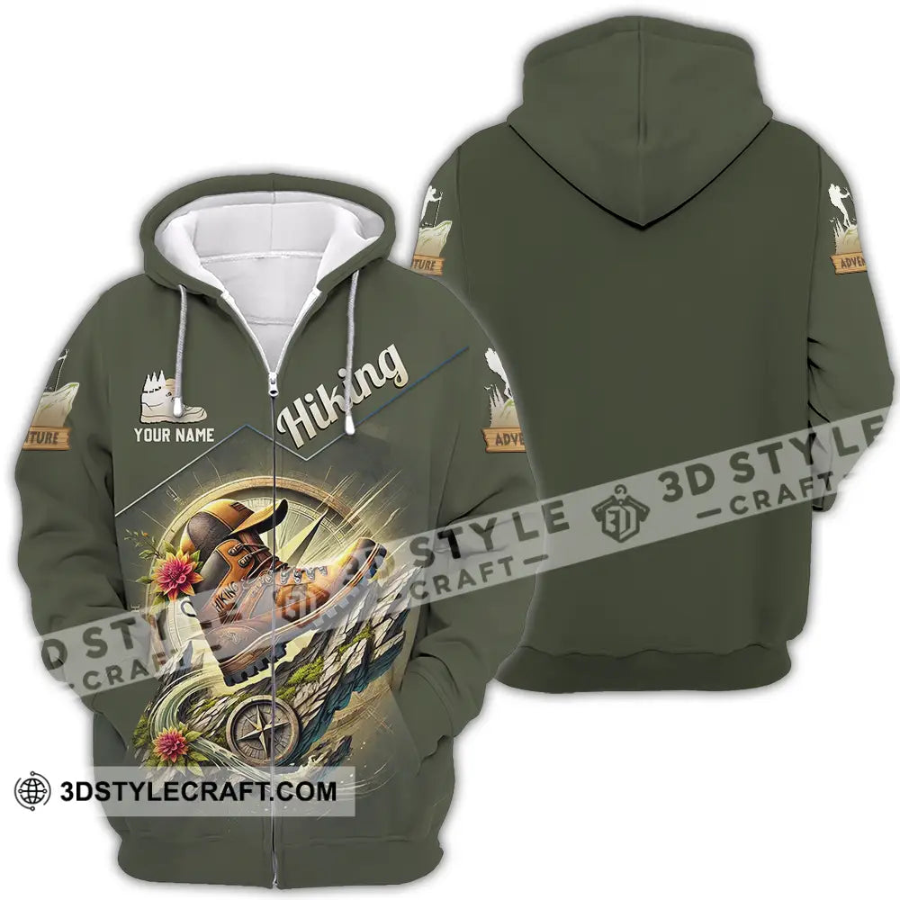 Unisex Shirt - Custom Text Shirt Hiking Zipper Hoodie / S T-shirt