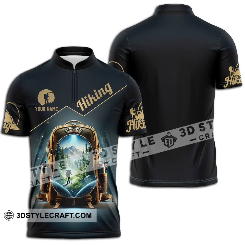 Unisex Shirt - Custom Text Shirt Hiking Shirt Zipper Polo Shirt / S T-shirt