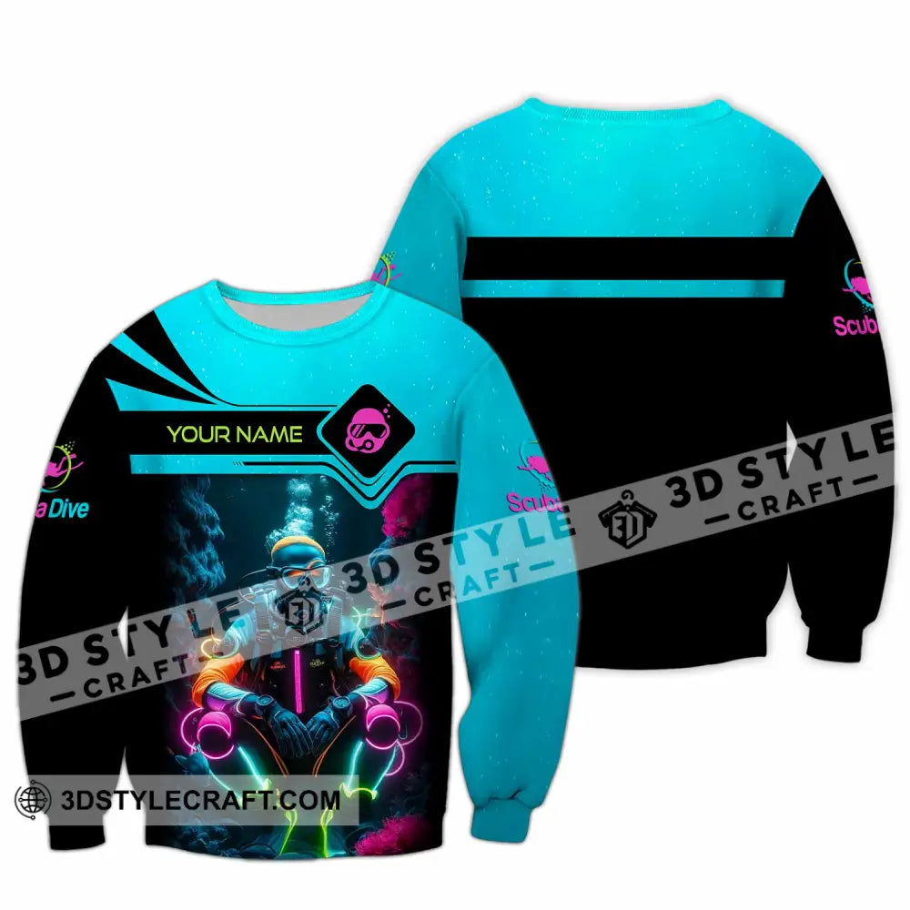Unisex Shirt - Custom Text Shirt Scuba Diving Long Sleeve / S T-shirt